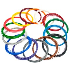 Набор ABS пластика для 3D ручки 1.75 мм  (15 цветов по 10 м)