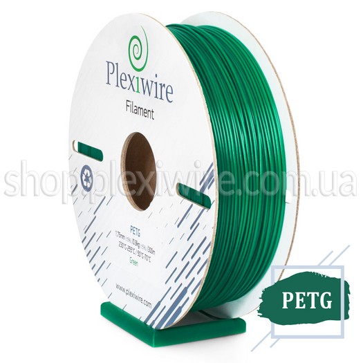 PETG filament Plexiwire for 3D printer green 300m / 0,9кg / 1,75mm