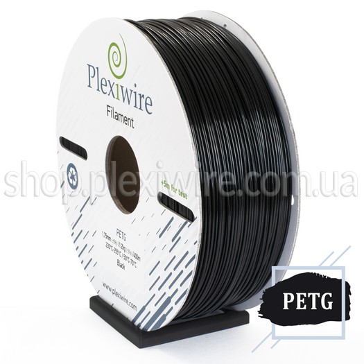 PETG пластик для 3D принтера чорний 400м / 1,2кг / 1,75мм