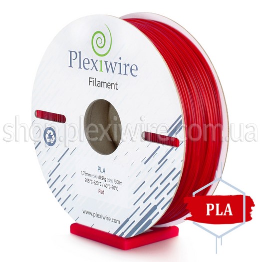 PLA пластик для 3D принтера красный 300м / 0.9кг / 1.75мм