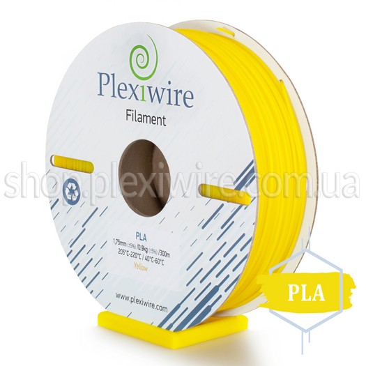 PLA пластик для 3D принтера желтый 300м / 0.9кг / 1.75мм