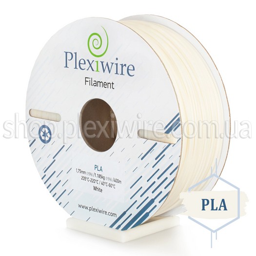 PLA пластик для 3D принтера білий 400м / 1.185кг / 1.75мм