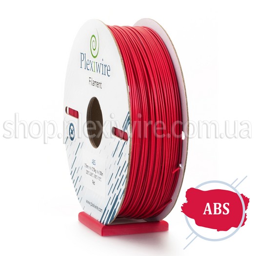 ABS пластик для 3D принтера красный 300м / 0.75кг / 1.75мм